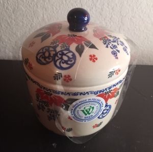 GORGEOUS Boleslaweic Poland Ceramic 6" Canister Jar.